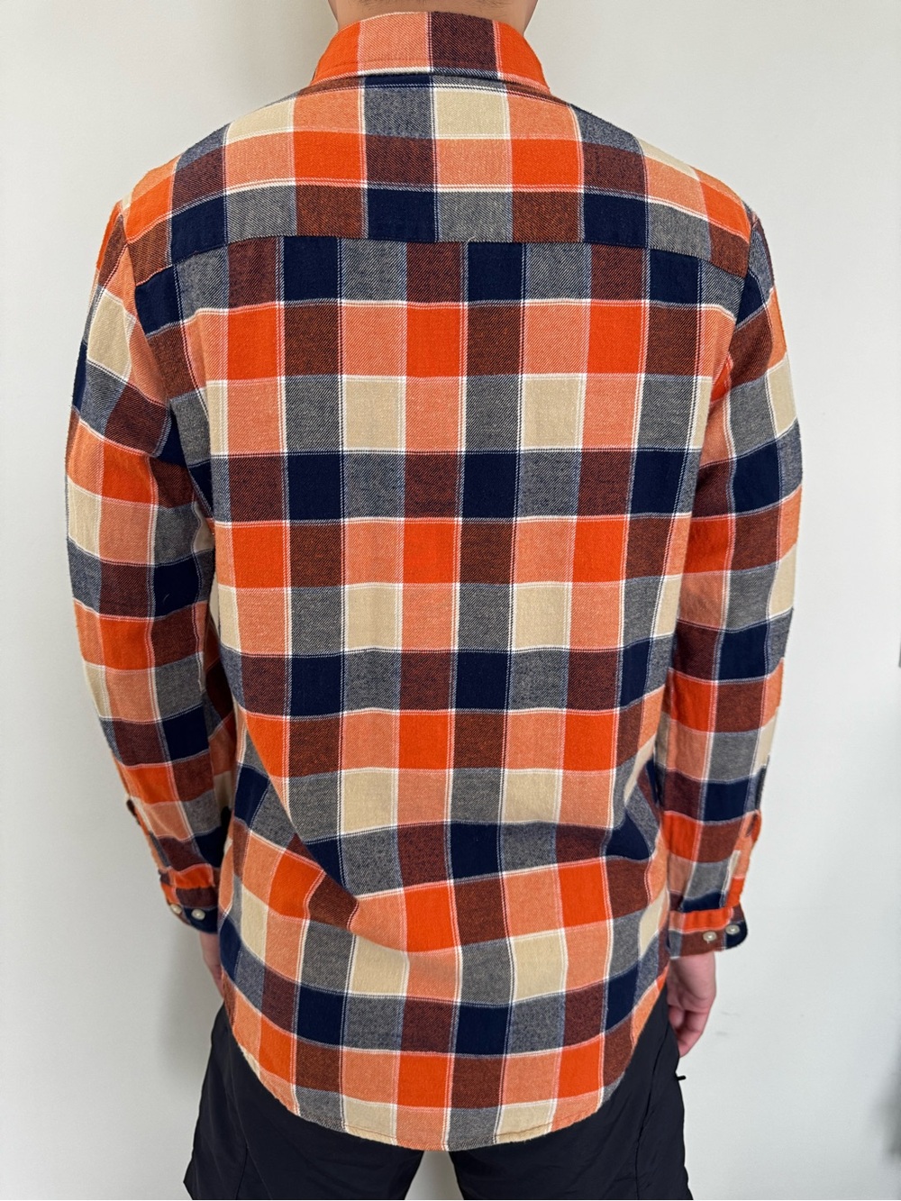 Club Room Orange, Navy and Cream Plaid Button-Down Shirt